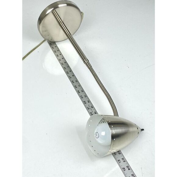 Atomic Style Adjustable Gooseneck Metal Table Desk Lamp Industrial 22in Silver - Picture 12 of 12
